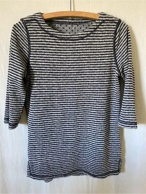 Reversible cut loose Black and Grey Striped/Polka Dotted Long Sleeve Tee - Mediu